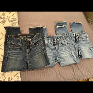 American Eagle next level stretch crop jeans size 0 short. Excellent condition.
